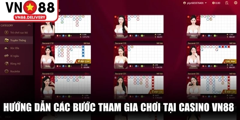 Hướng dẫn các bước tham gia chơi tại casino VN88 cực kỳ đơn giản