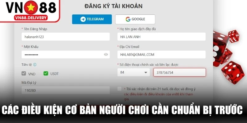 Các điều kiện cơ bản người chơi cần chuẩn bị trước khi thực hiện
