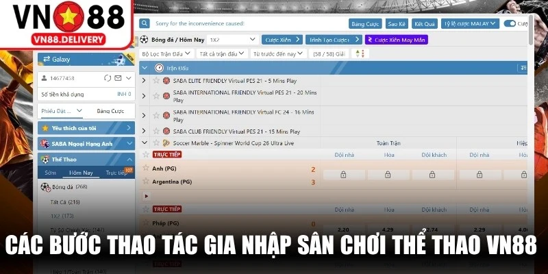 Các bước thao tác gia nhập sân chơi thể thao VN88 cực đơn giản