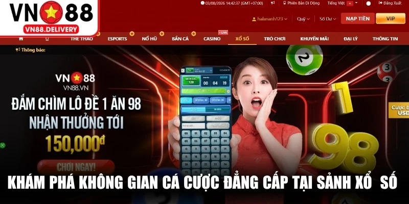 Khám phá không gian cá cược đẳng cấp tại sảnh xổ số VN88 chất lượng